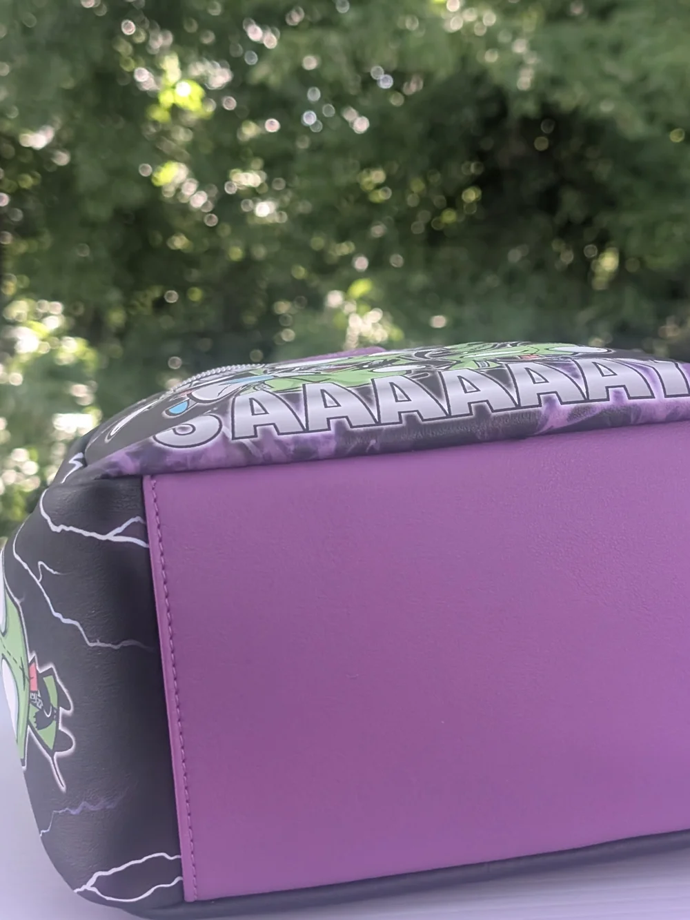 Loungefly Invader Zim Green Character Lightning Mini Backpack - Black & Purple